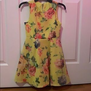 Yellow dress with floral print